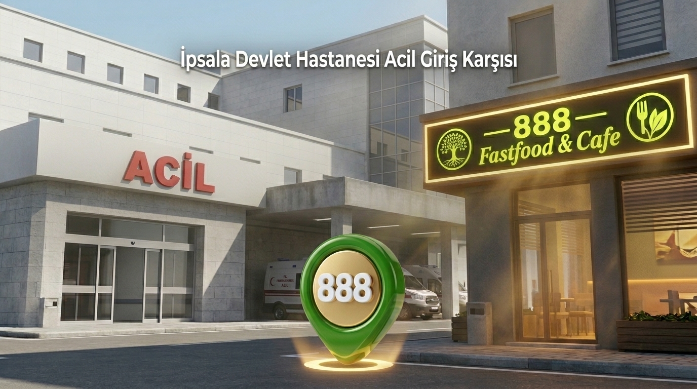 888 Fastfood & Cafe konum — İpsala Devlet Hastanesi acil karşısı